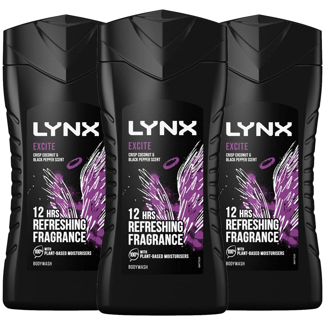 3x Lynx Excite Duschgel Herren Body Wash 250ml Orientalisch 225 ml (3er Pack), Orientalisch 225 ml (