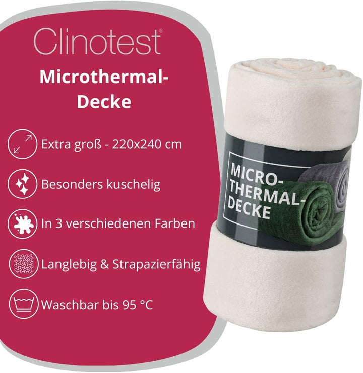 Clinotest XXL Luxus Kuscheldecke 220x240cm – Flauschige Premium Fleecedecke, Schrumpf- und Fussel-Fr
