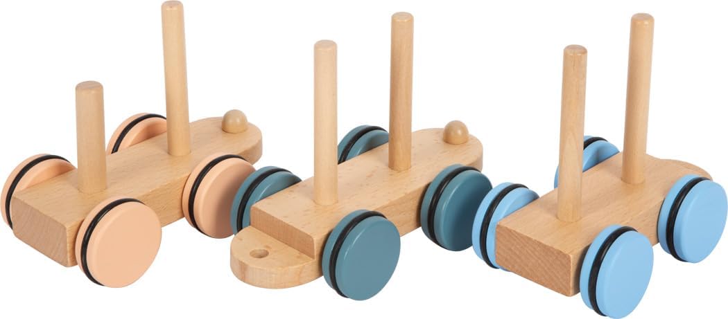 small foot Holzzug „Arctic“ aus FSC 100%-zertifiziertem Holz, Steck- und Stapelspiel, für Kinder ab