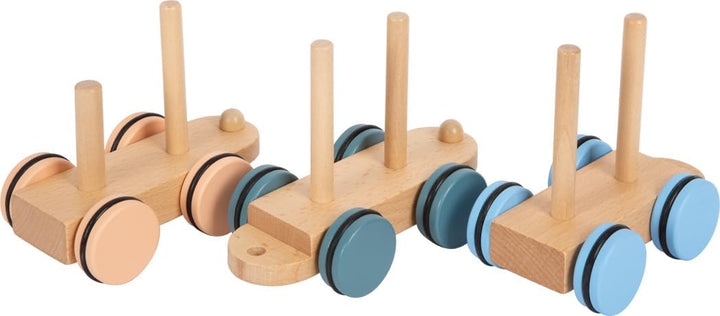 small foot Holzzug „Arctic“ aus FSC 100%-zertifiziertem Holz, Steck- und Stapelspiel, für Kinder ab
