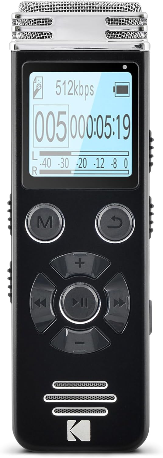 KODAK Hohe Intensität VRC450 digitaler Voice Recorder | Sprachgesteuertes wiederaufladbares Mini Dik