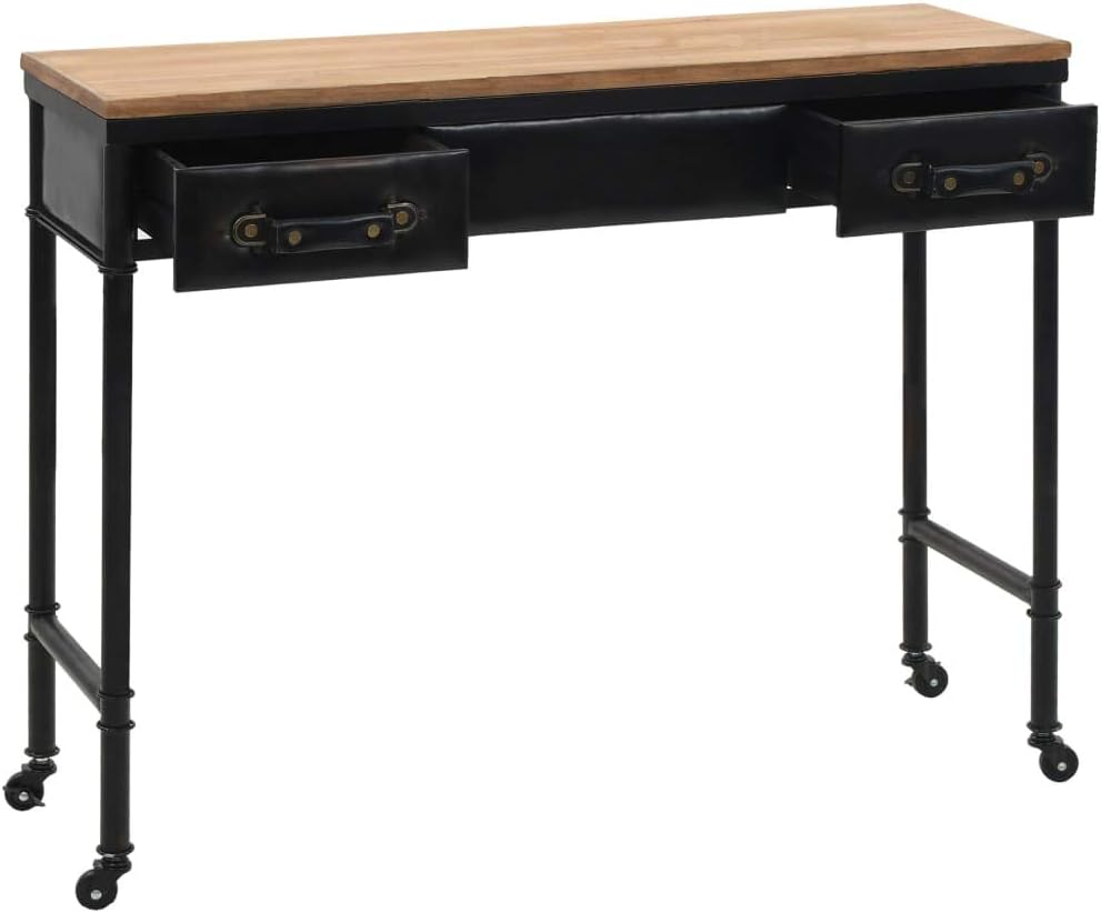 Festnight Konsolentisch Retro Beistelltisch MDF und Tannenholz Tisch Sideboard 2 Schubladen und 4 Ro