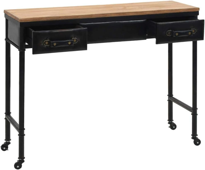 Festnight Konsolentisch Retro Beistelltisch MDF und Tannenholz Tisch Sideboard 2 Schubladen und 4 Ro