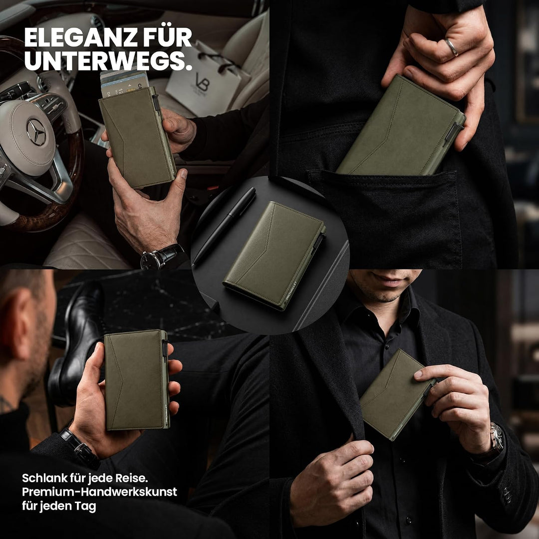 ProWallet Slim Deluxe - Slim Wallet mit RFID-Schutz 9,7 cm Schwarz, 9,7 cm Schwarz