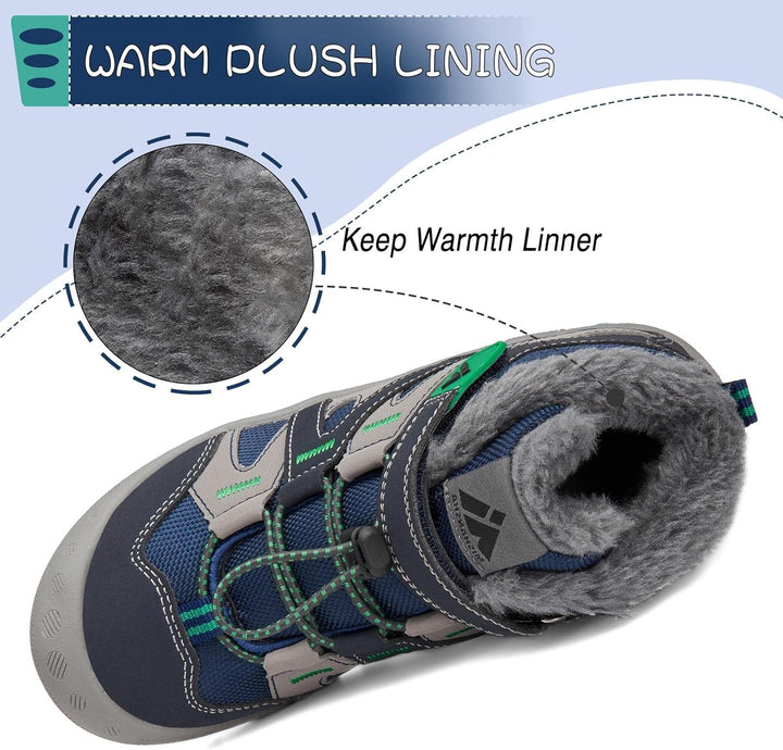 Mishansha Kinder Winterschuhe Warm Gefüttert Winterstiefel Jungen Mädchen Schneestiefel Outdoor ruts