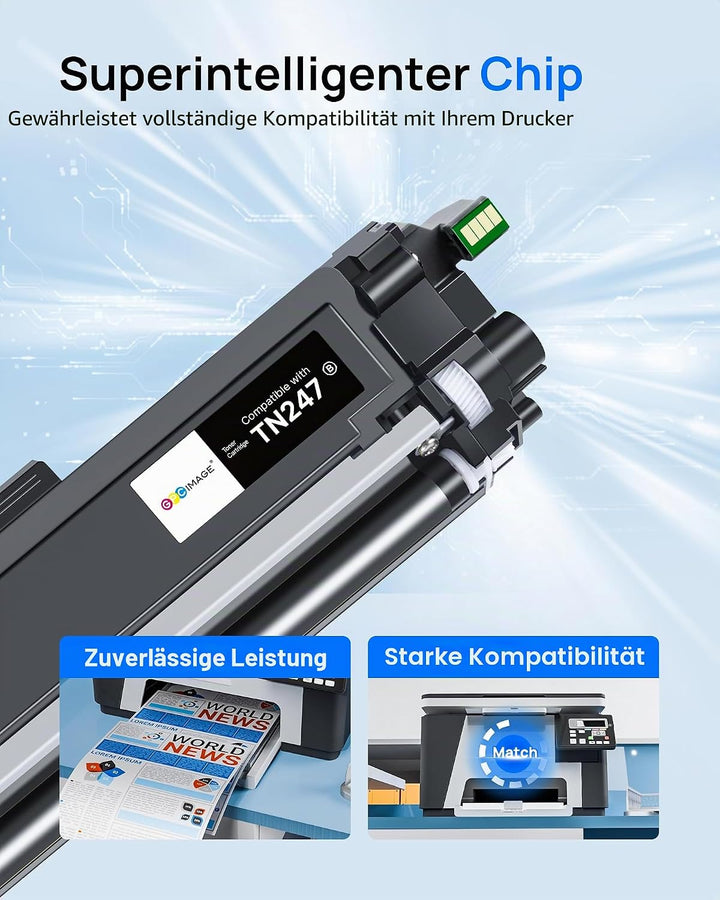 GPC IMAGE TN247 TN-247 Toner Kompatibel für Brother TN-243CMYK für Brother MFC L3750CDW DCP-L3550CDW