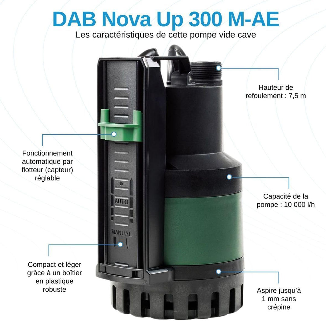 DAB Nova Up 300 M-AE Flachsauger-Tauchpumpe