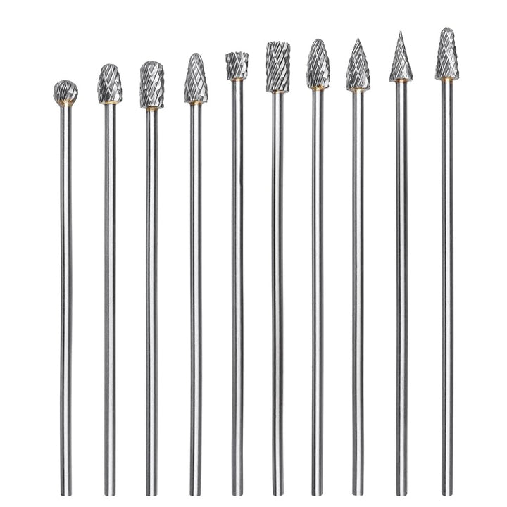 Treki 10 Stück 100mm Lang Hartmetall Frässtifte mit 3mm Schaft Wolframcarbid Fräser Fräsaufsatz für