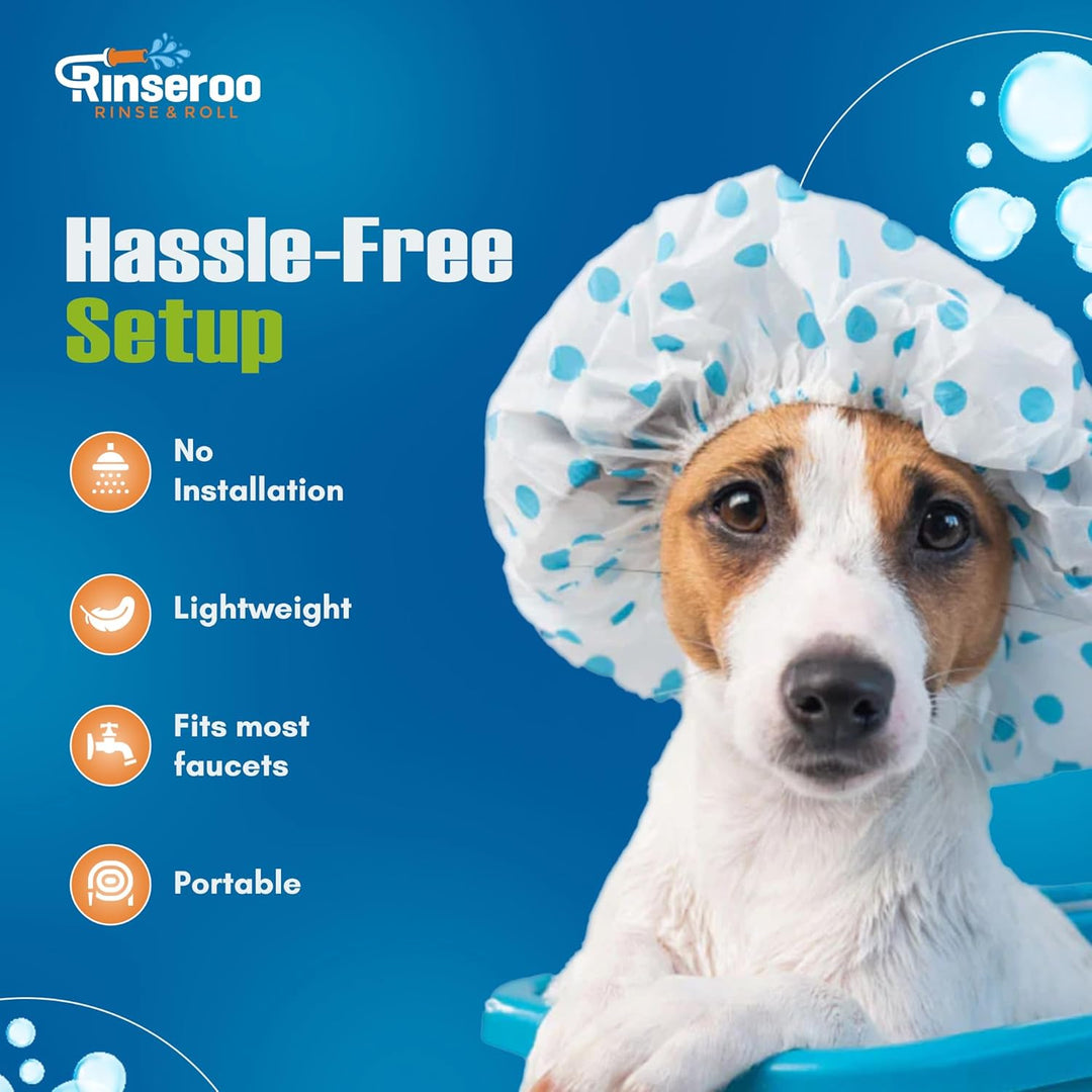 Rinseroo Badewannen-Wasserhahn-Sprühaufsatz Ultra-Flex Slip-On Hund Brauseschlauch Adapter Tragbarer