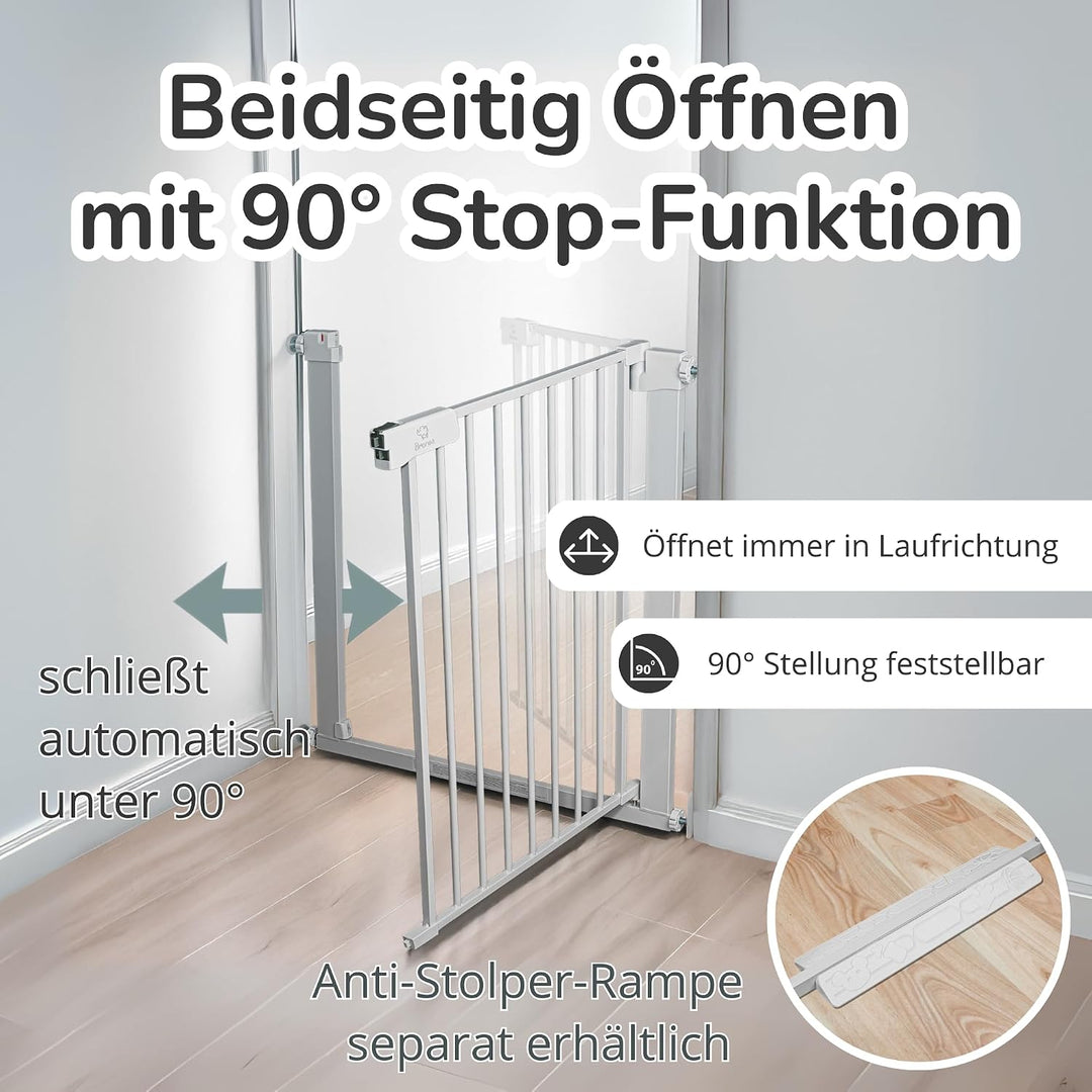 Luca Treppengitter ohne Bohren | Türgitter &amp; Treppenschutzgitter zum Klemmen | verlängerbar 75-194 c