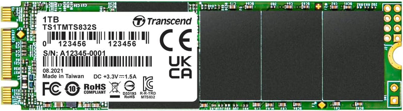 Transcend 1TB SATA III 6Gb/s MTS832S 80 mm einseitig bestückt M.2 SSD 832S Solid State Drive TS1TMTS