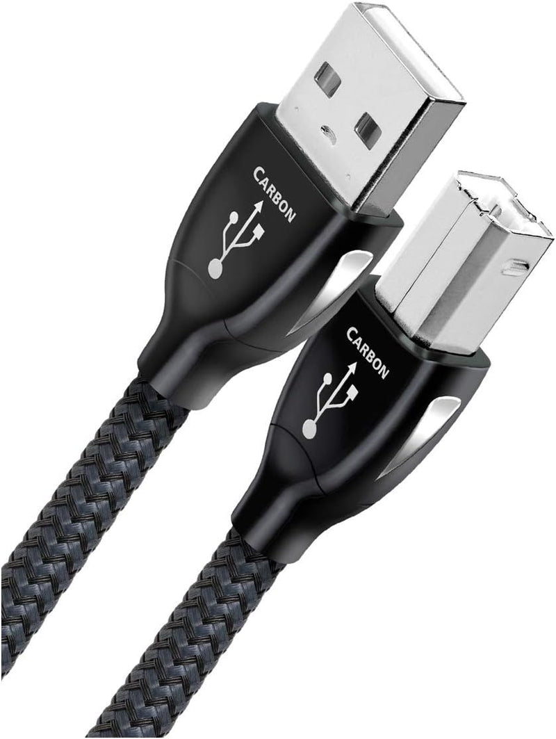 AudioQuest 1,5 Meter Carbon USB-Kabel Typ A-B, Stecker/Stecker, Schwarz, USB 2.0, Schwarz