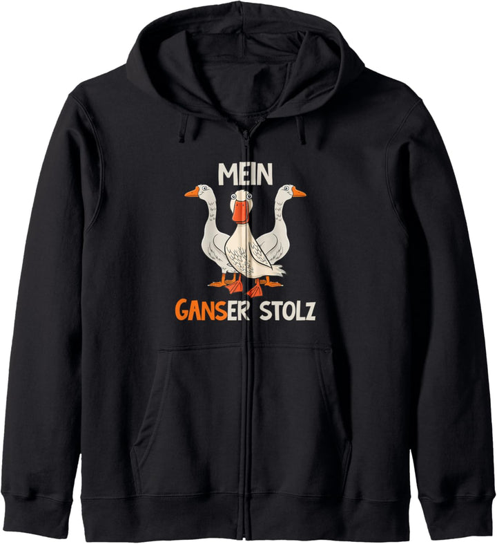 Mein Ganser Stolz Spruch Landwirtschaft Trecker Biobauer Kapuzenjacke