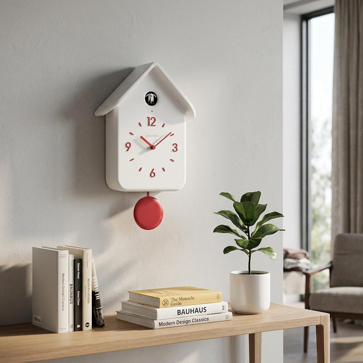 Guzzini - QQ, Kuckucksuhr mit Pendel - Weiss, 24,8 x 12 x h39 cm - 16860208 White Single, White Sing
