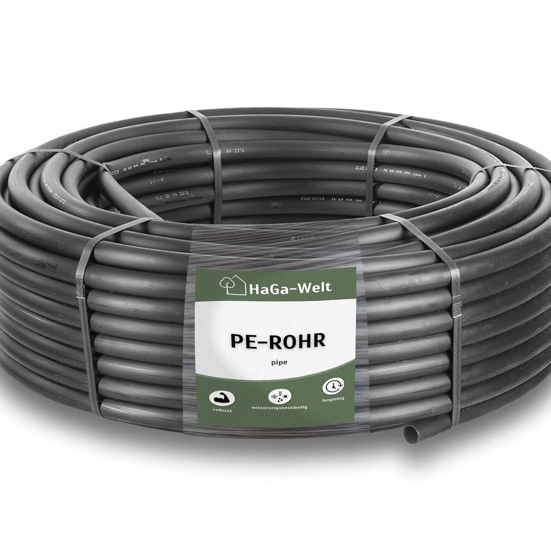 HaGa® 100m PE Rohr 25mm x 1,5mm - Druckrohr Verlegrohr für Brauchwasser Versorgungsleitung Kunststof