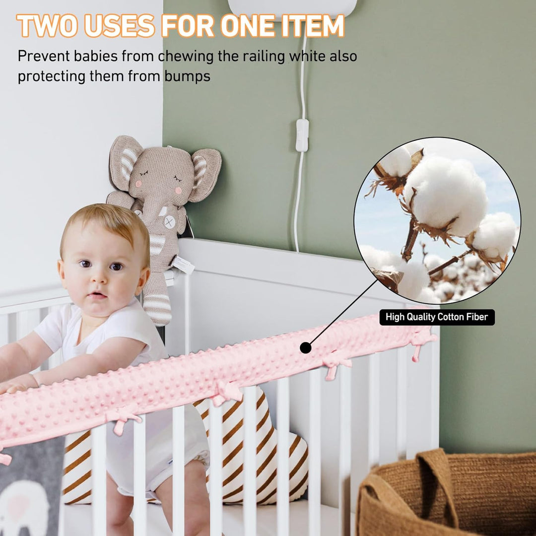 IULONEE 3pcs Baby Bed Rail Cover Protector Set Kinderbett Kantenschutz 128x18cm/68x18cm Bettkantensc