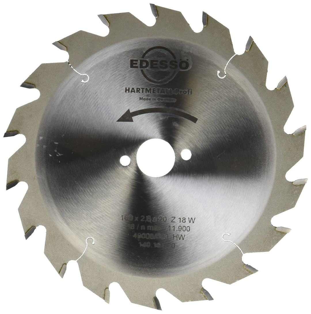 Edessö 14016120 HM-Kreissägeblatt Profi-Grobzahn 2/6/32 HW 160x2,6/1,6x20 Z=18 W, Silber