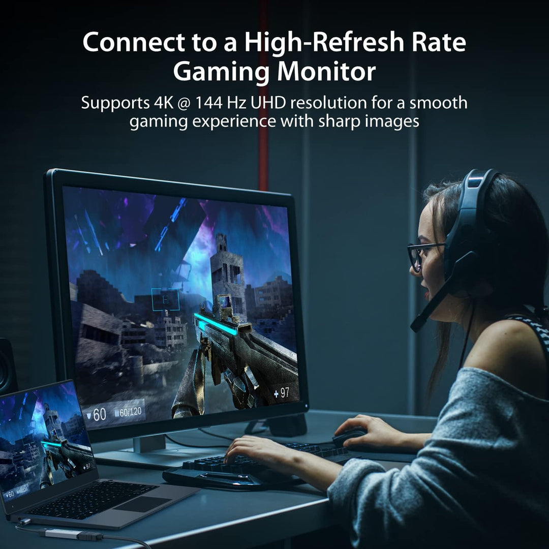 j5create USB Typ C zu HDMI Adapter (8K@60Hz, 4K@120Hz) mit RGB LED Licht für MacBook Pro, MacBook Ai