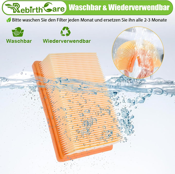 10 Stück Staubsaugerbeutel und 2 Filter als Ersatz für Kärcher WD5 WD6 WD4 WD5P Premium MV4 MV5 MV6,