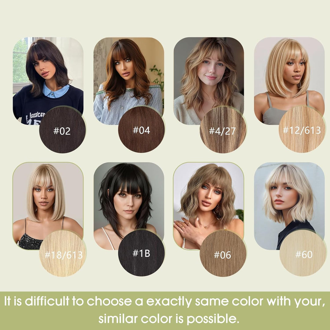 S-noilite Echthaar Hair Topper für Frauen mit Pony Haarteile für Dünnes Haar Echtes Menschliches Haa