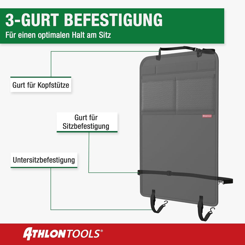 ATHLON TOOLS Rückenlehnen-Schutzmatte beschichtet, Rückenlehnenschutz Auto Kick-Matte, verstärkt - m