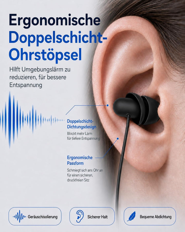 Hearprotek 2 Paar USB c-Schlaf-Ohrhörer, Kopfhörer mit Mikrofon-Silikon-Geräuschisolierung Typ c-Ohr