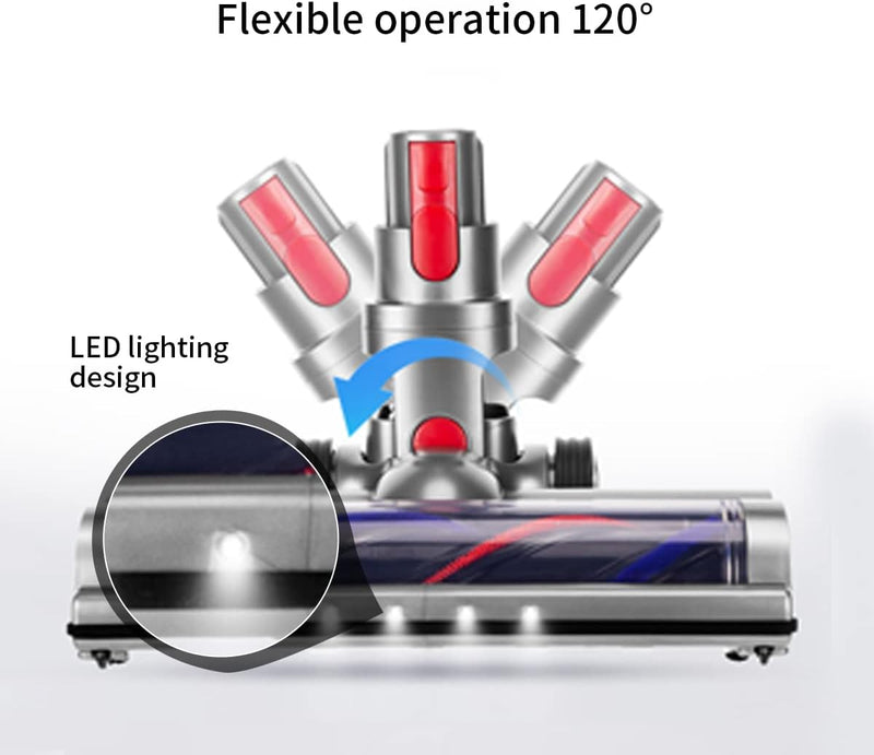 KENVOR Bürste Kompatibel mit Dyson V7,V8, V10, V11, V15, Direktantrieb Zubehör Bodenbürste mit 4 LED