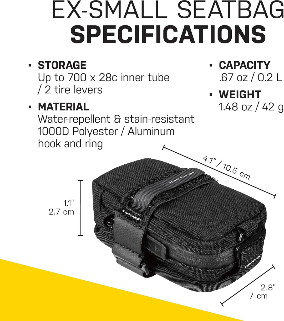 TOPEAK Elementa SeatBag Slim Black Hook & Loop Strap X-Small Schwarz, X-Small Schwarz
