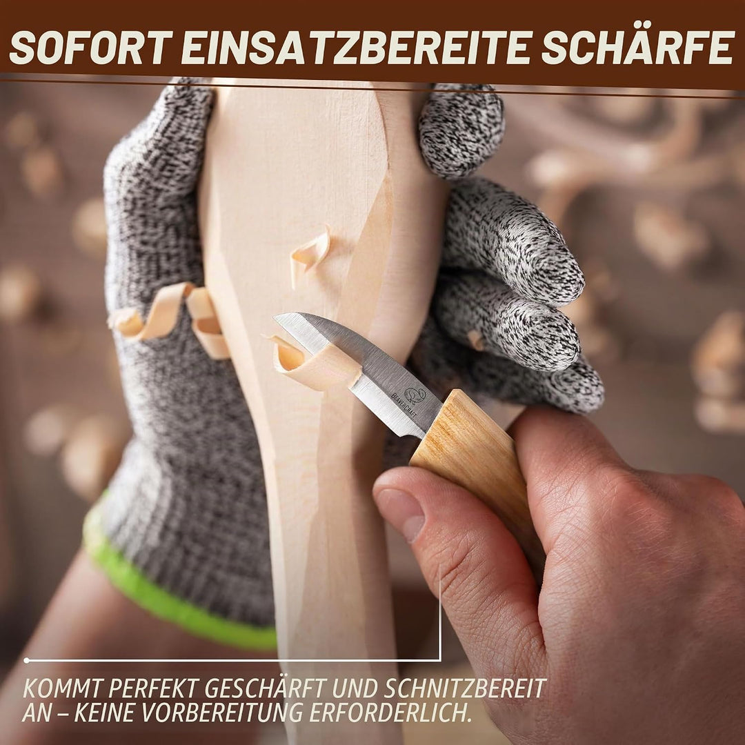 BeaverCraft Schnitzmesser C2 Schnitzmesser zum Schnitzen feiner Holzspäne und für allgemeine Zwecke