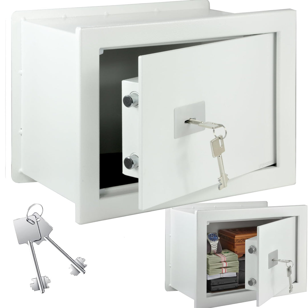 Wandsafe Einmauertresor 360 x 210 x 195 mm 9 kg Schlüsseltresor mit Doppelbartschloss Graphitfarben