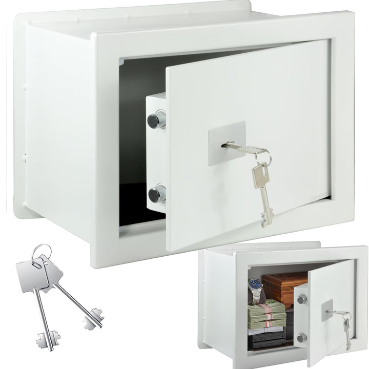 Wandsafe Einmauertresor 360 x 210 x 195 mm 9 kg Schlüsseltresor mit Doppelbartschloss Graphitfarben