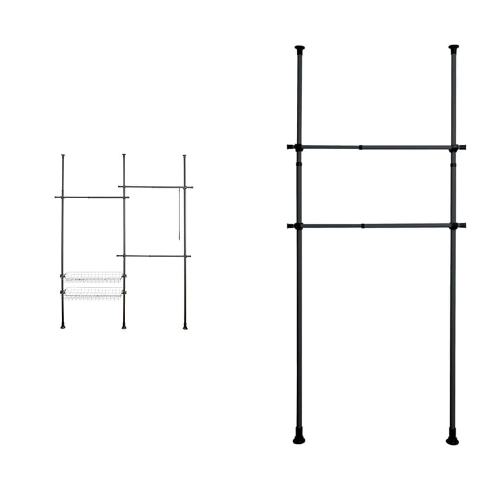 WENKO Teleskop-System Herkules Duo, verstellbares Ordnungssystem, 3 Kleiderstangen & Kleiderstange H