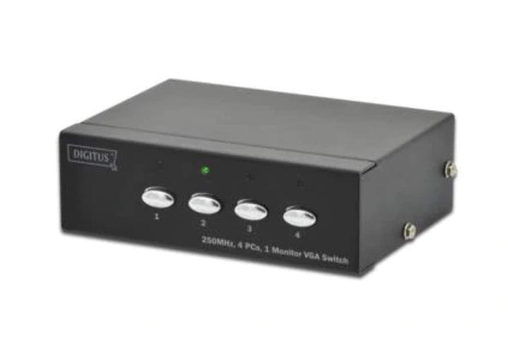 DIGITUS Professional VGA Video Switch / Umschalter, 4 Eingänge - 1 Ausgang, 250MHz, bis 1920x1080 Pi