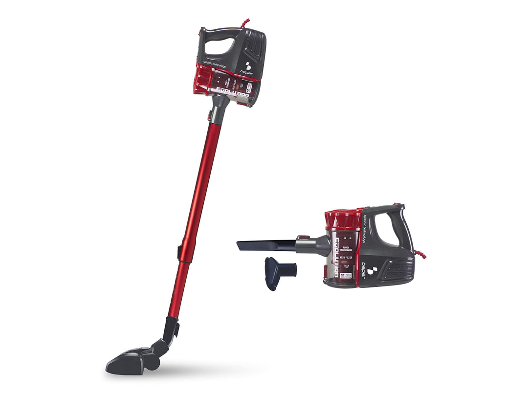 BEPER, Rot, P202ASP001 2in1 Elektrobesen, Staubsauger, Staubabsauger, 600 W, Saugleistung 15 Kpa, 0,