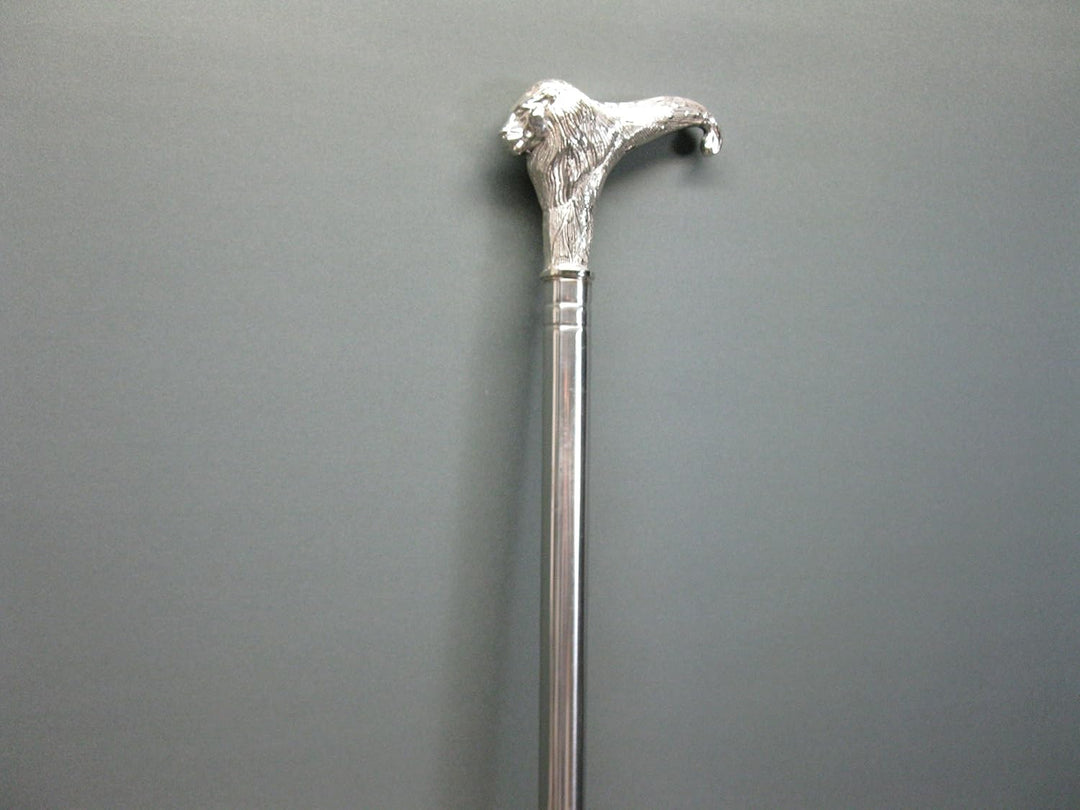 Edelstahl Gehstock Spazierstock Wanderstock 96 cm Löwe mit Metall Griff Steampunk Walking Stick