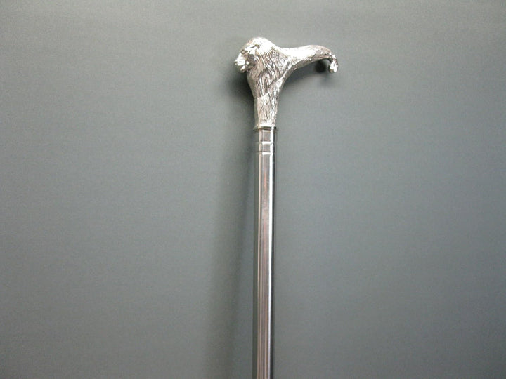 Edelstahl Gehstock Spazierstock Wanderstock 96 cm Löwe mit Metall Griff Steampunk Walking Stick