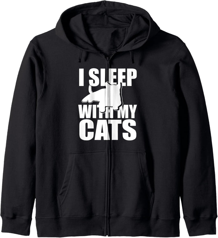 I Sleep With My Cats - Funny Cat Lover Kapuzenjacke