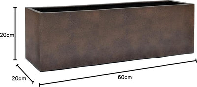 ESCHBACH® Pflanzkübel Box 60 Rost Braun Rechteckig * 60 x 20 x 20 cm * 10 Jahre Garantie 60x20x20, 6