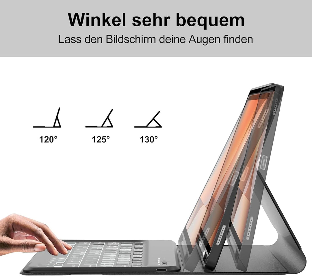 Für Tab S10 Ultra 14.6" Tastaturhülle mit Beleuchtung QWERTZ | Für Samsung Galaxy Tab S10 Ultra Tast