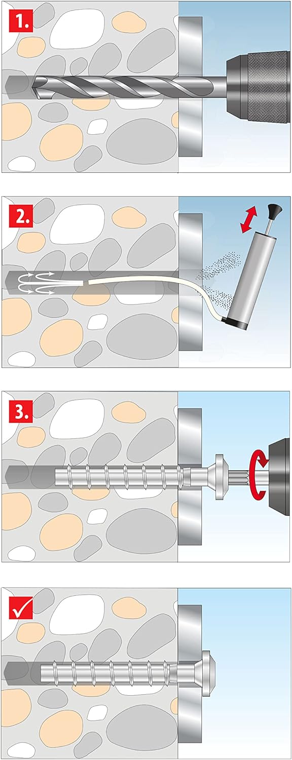 TOX Schraubanker Sumo Max 1 FK 6x40 mm, Flachkopf, Stahl verzinkt, bauaufsichtlich zugelassen für di