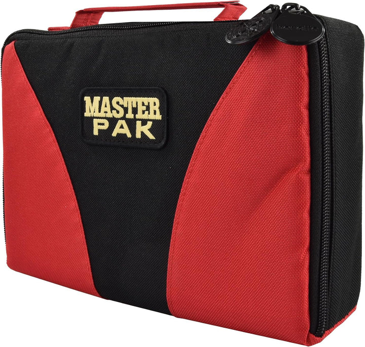Karella Darttasche Master PAK, schwarz-rot, perfekte Aufbewahrung für bis 3 Set Darts und viel Zubeh