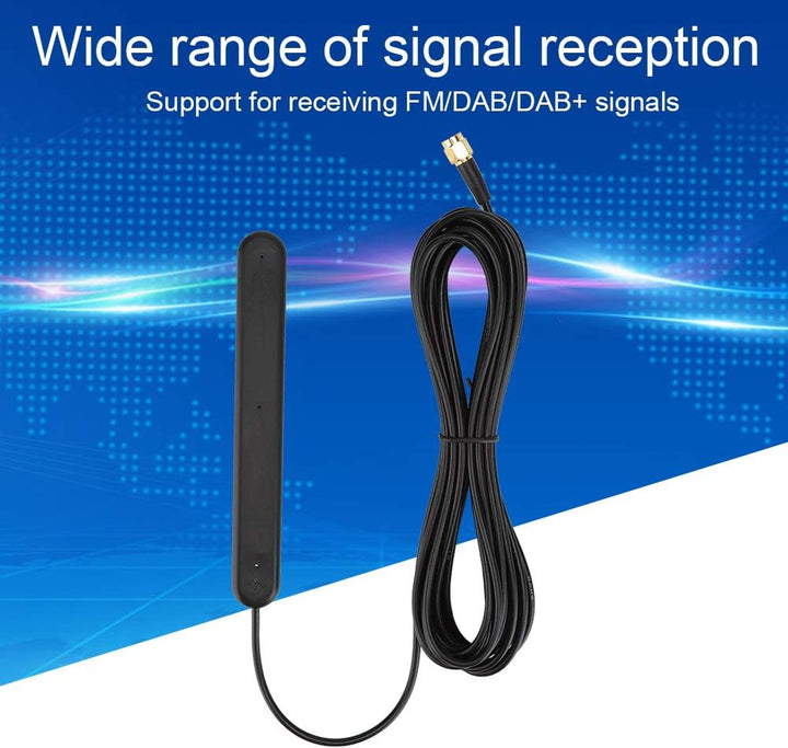 Greensen FM-Antenne, DAB-Antenne Digitale Radioantenne 5M SMA 20dB Signalempfang Klebemontage für FM