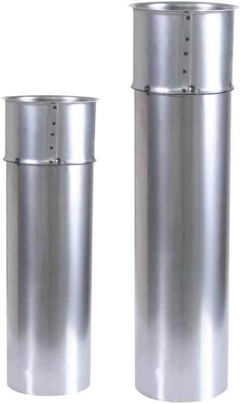 Kamino Flam Wandfutter doppelt in Silber, Doppelwandfutter aus feueraluminiertem Stahl, geprüft nach