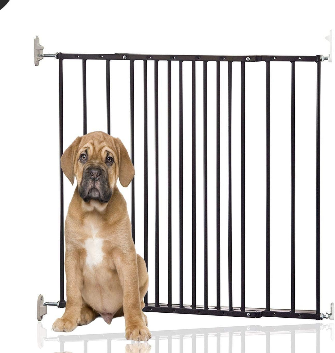 Bettacare Ausziehbares Metall-Schraubgitter für Hunde, Schwarz, 62,5 cm - 106,8 cm, Treppenschutzgit