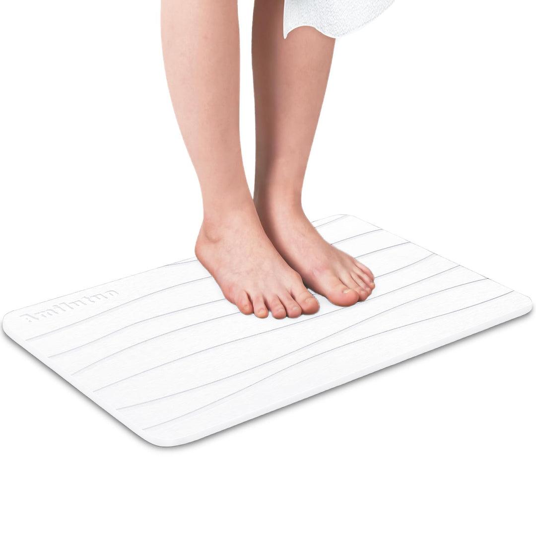 Badematte Stein, Diatomite Stone Bath Mat, rutschfeste Stein Badematte Schnelltrocknend, Werten Sie