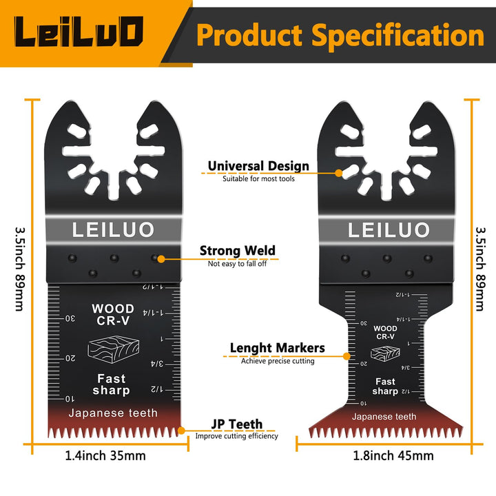 LEILUO 50Stk Multitool Sägeblätter Japanische Zähne Schnelles Schneiden CRV Material Universelles Zu