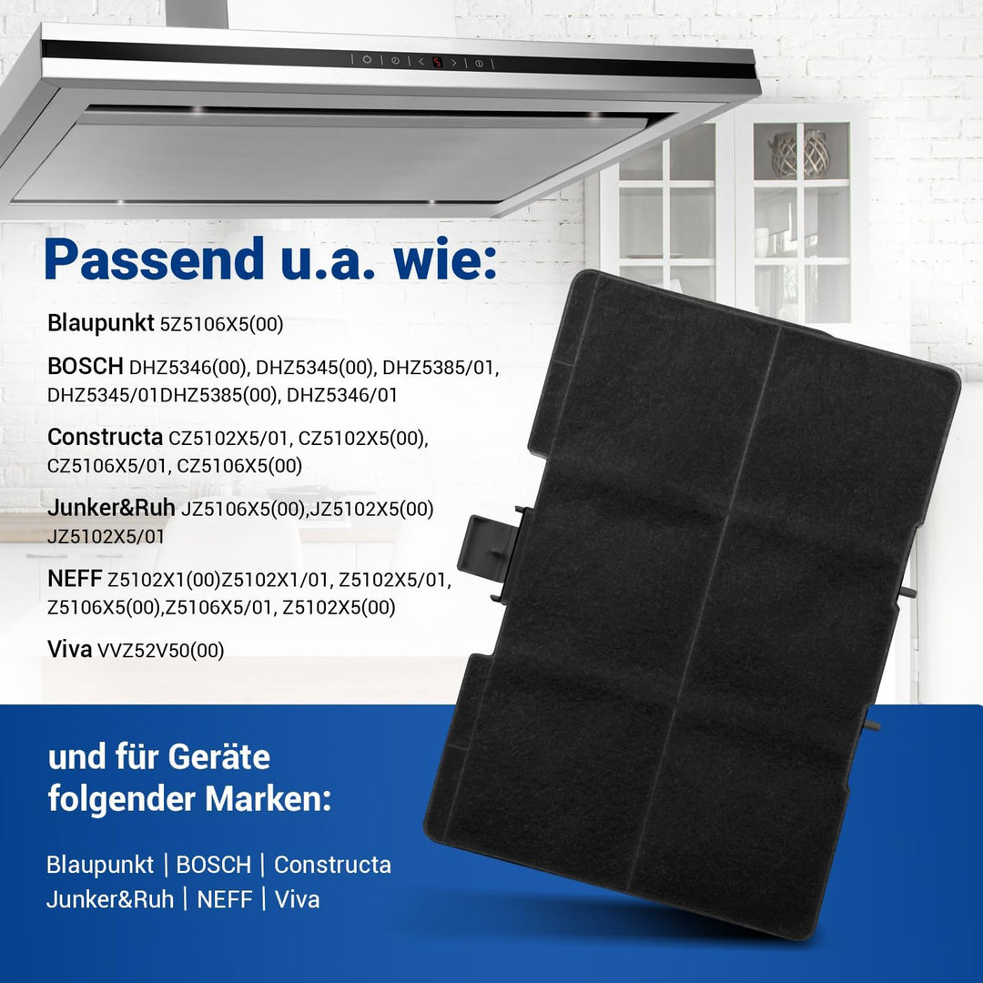 VIOKS Abzugshaube Filter Umlufthaube Set 3x Ersatz für Bosch Aktivkohlefilter 11026771 DHZ5346 00705
