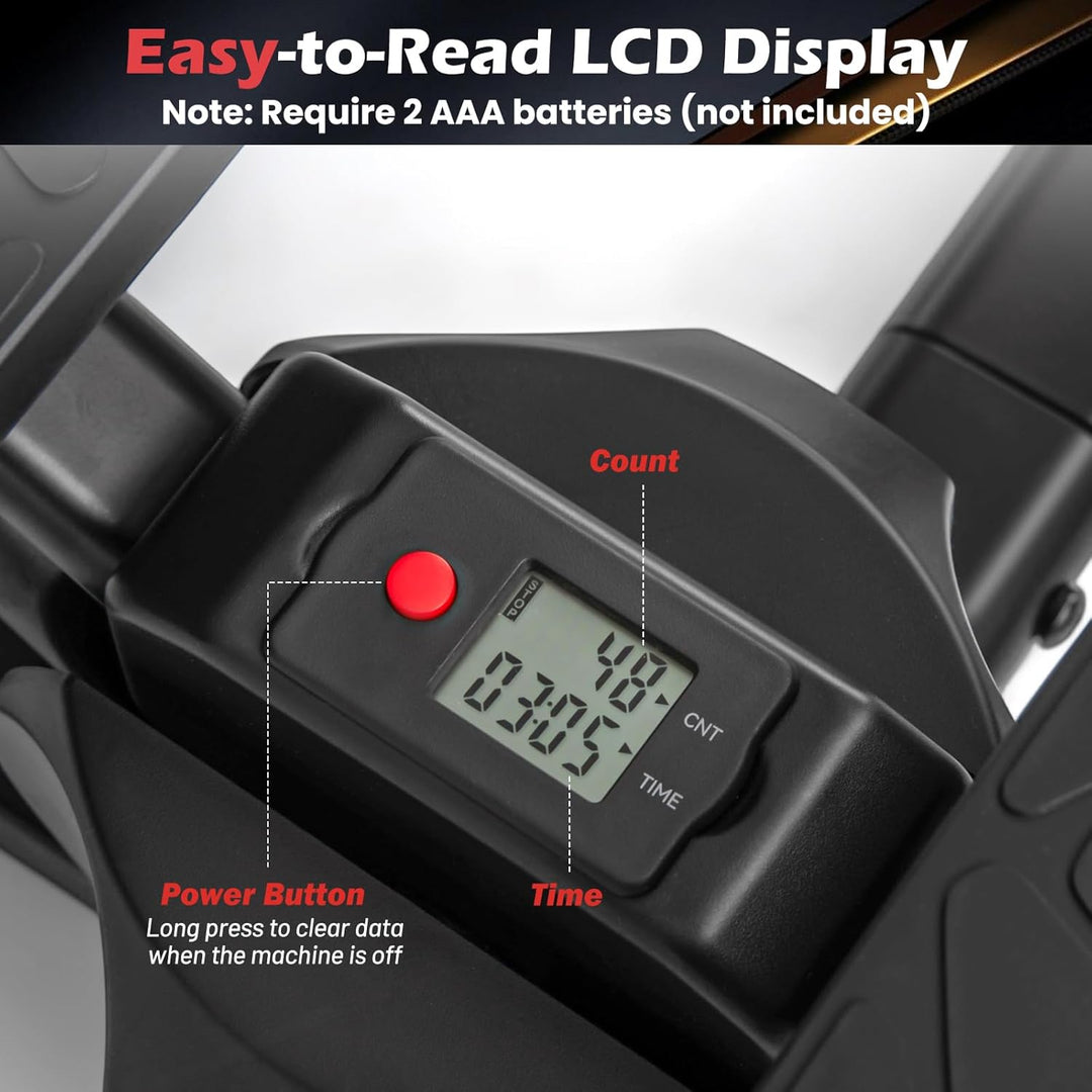 KOMFOTTEU Stepper mit höhenverstellbarem Lenker, Treppensteiger mit LCD-Bildschirm, verstellbaren Wi