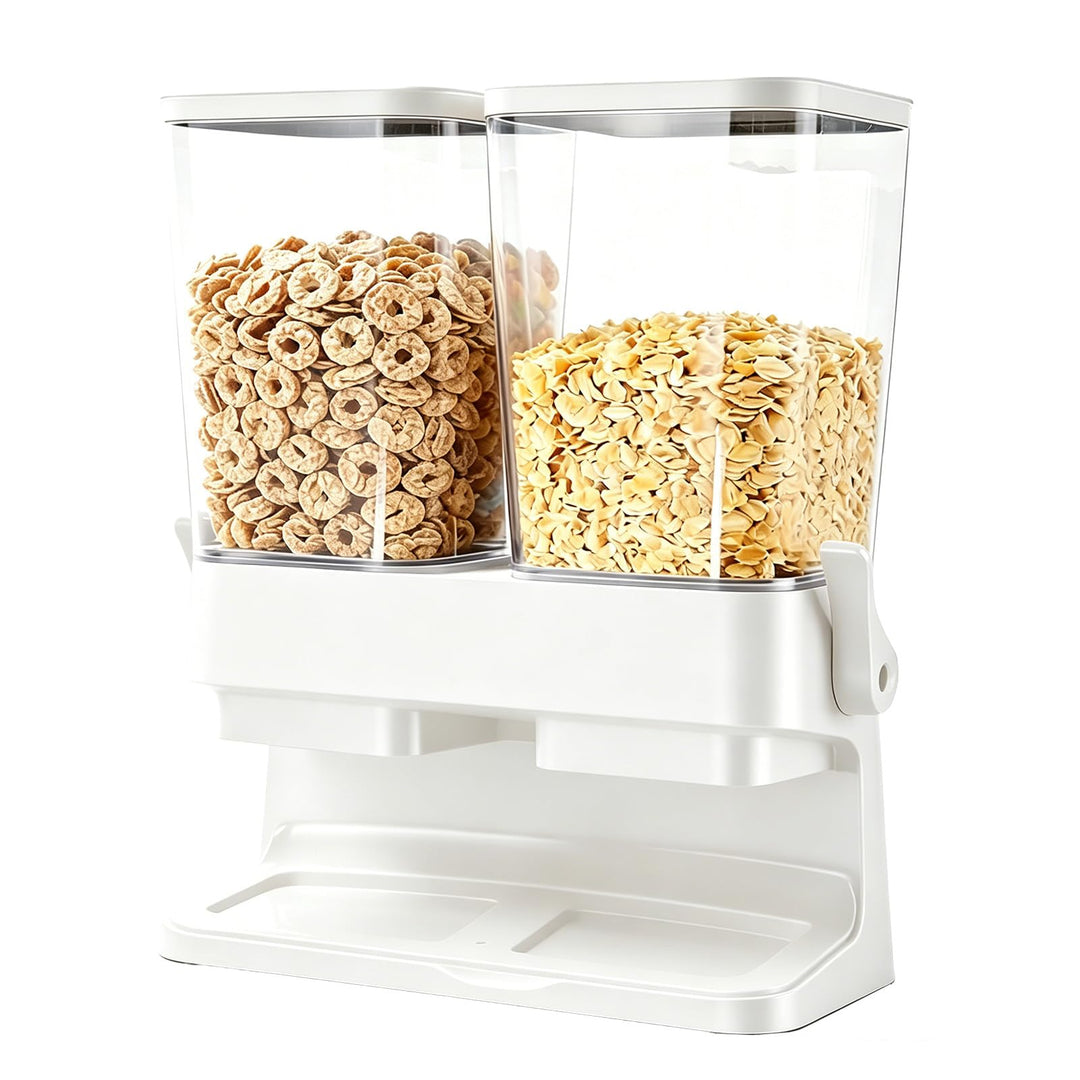 Doppel Müslispender 2 x 3L Vorratsbehälter mit Spender, Cornflakes Spender für Trockenfutter, Cornfl