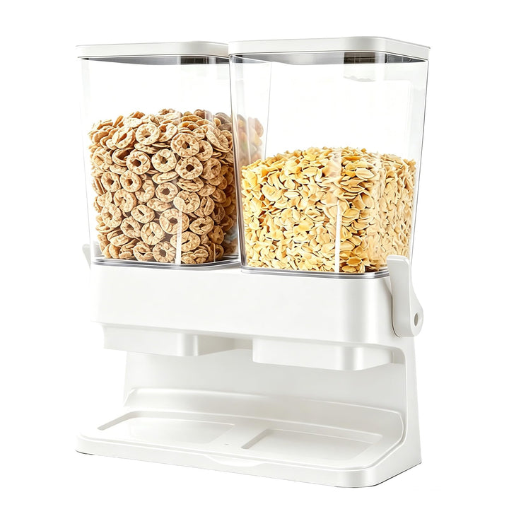 Doppel Müslispender 2 x 3L Vorratsbehälter mit Spender, Cornflakes Spender für Trockenfutter, Cornfl